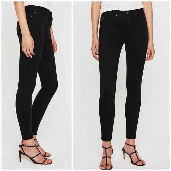 AG Adriano Goldschmied Size 24 Women's The Legging Ankle Jeans Super Black 26x31 - Picture 5 of 9
